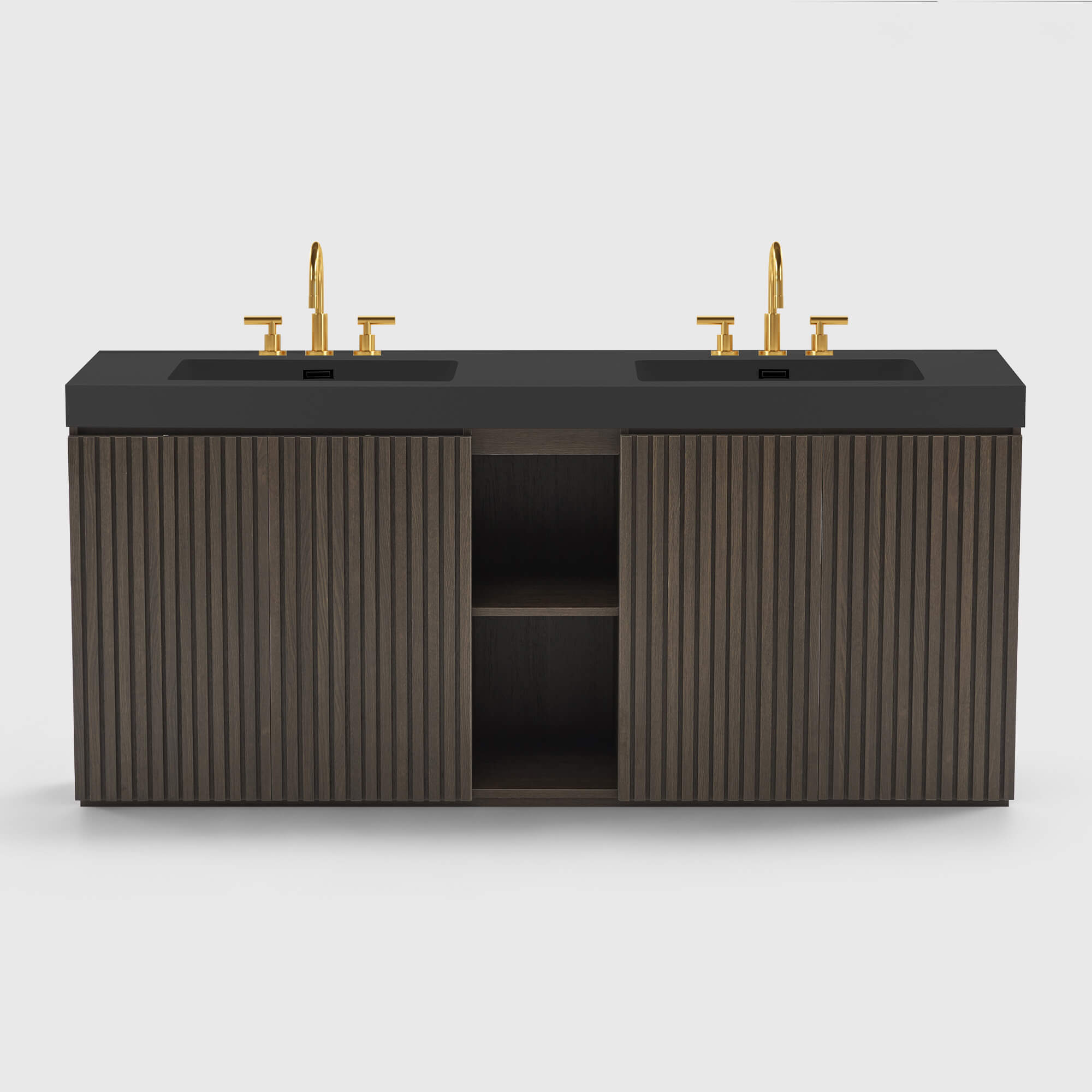 galan 72" smoked oak bathroom vanity
