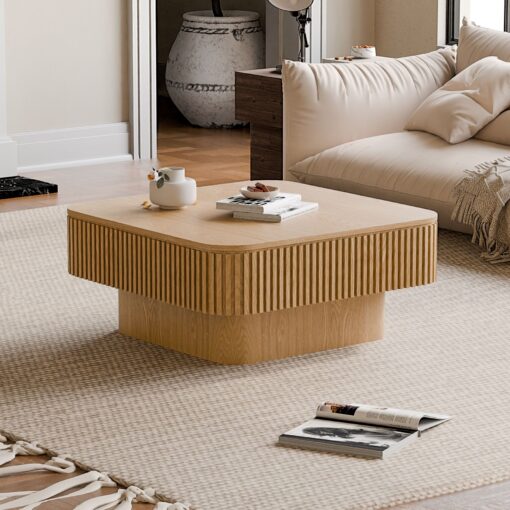 square coffee table with storage solid wood