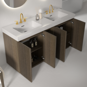 galan 60f" smoked oak bathroom vanity