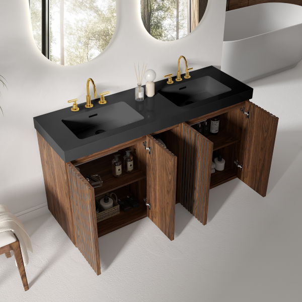 galan 60f" winston walnut bathroom vanity