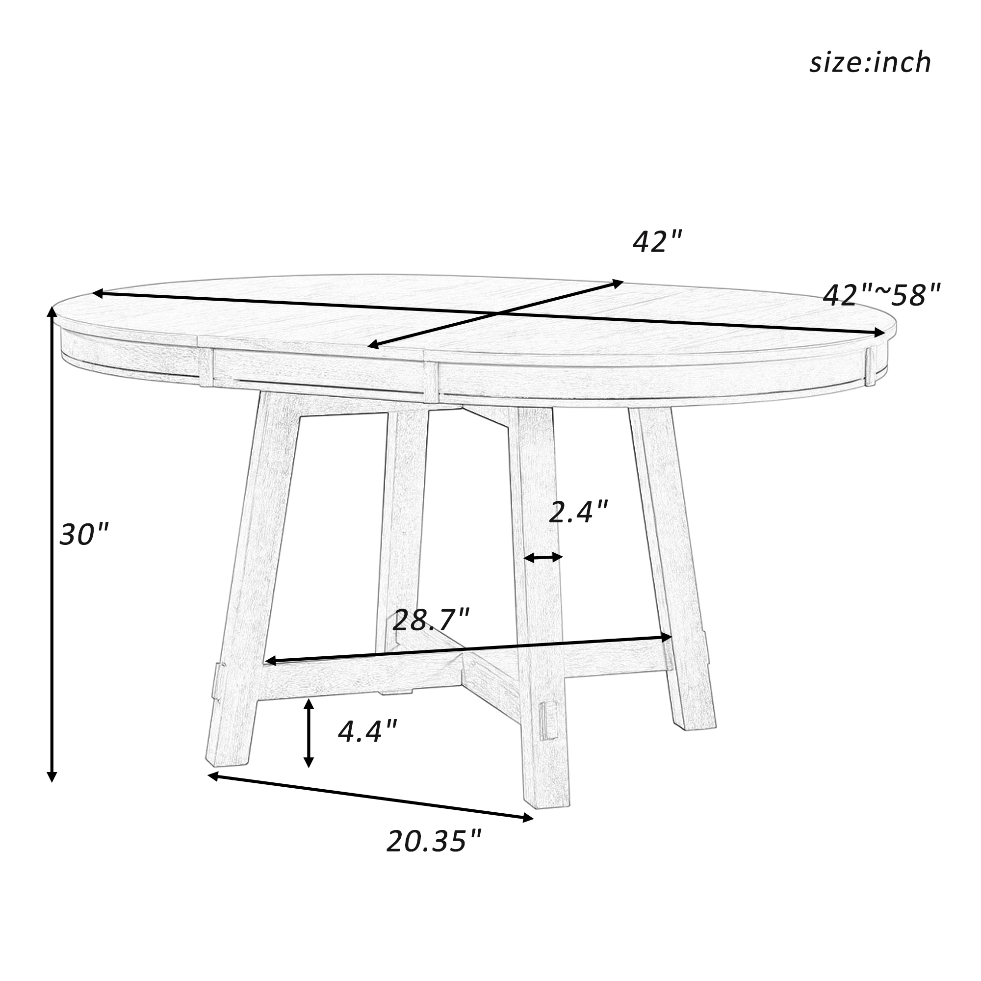 dining table farmhouse round extendable