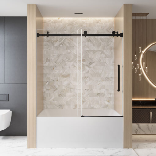 frameless single sliding shower door