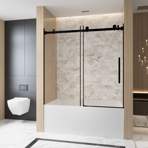 frameless single sliding shower door