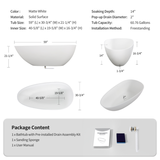solid surface bathtub