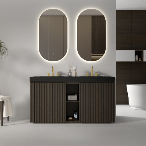 galan 60f" smoked oak bathroom vanity