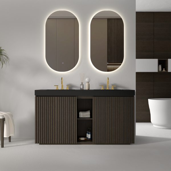galan 60f" smoked oak bathroom vanity