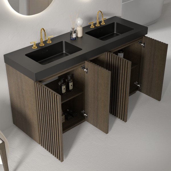 galan 60f" smoked oak bathroom vanity