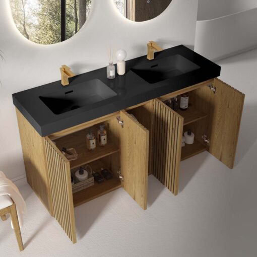 galan 60" knotty oak bathroom vanity