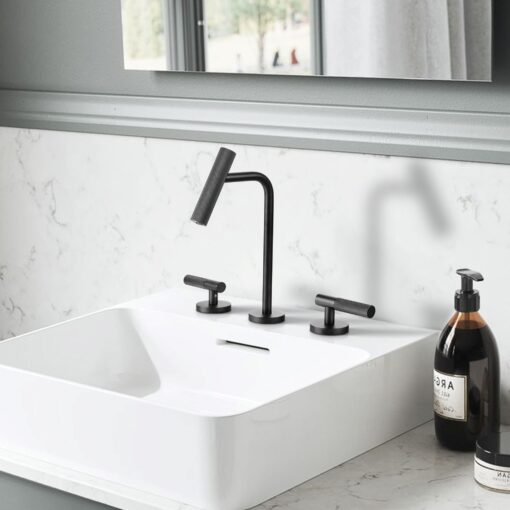 faucet 3 hole matte black bathroom