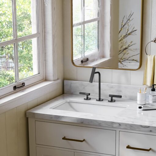 faucet 3 hole matte black bathroom