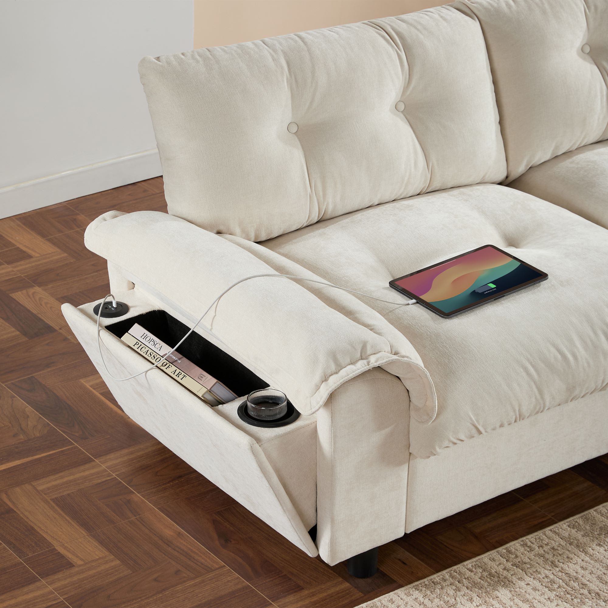 l shape with multifunctional sectional sofa