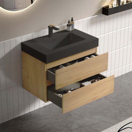 alice 30" natural oak bathroom vanity with sink