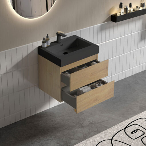 alice 24" natural oak bathroom vanity with sink