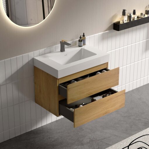 alice 30" natural oak bathroom vanity with sink