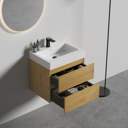 alice 24" natural oak bathroom vanity with sink