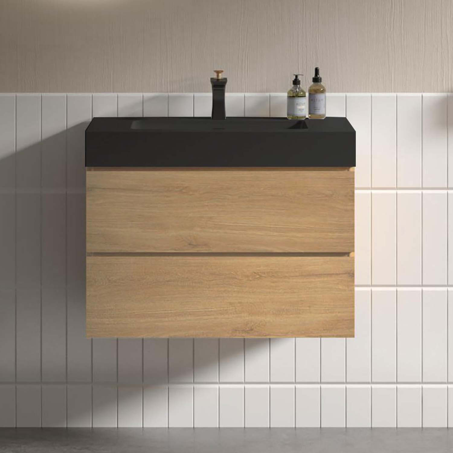 alice 30" natural oak bathroom vanity with sink