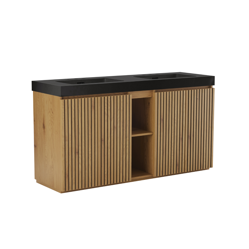 galan 60f" knotty oak bathroom vanity