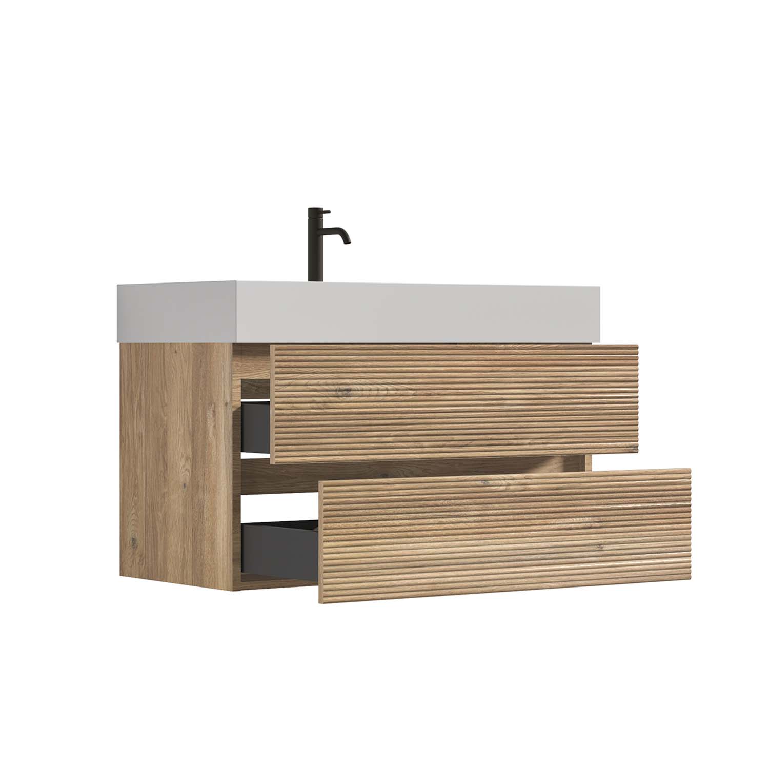 grace 36" oak bathroom vanity with sink