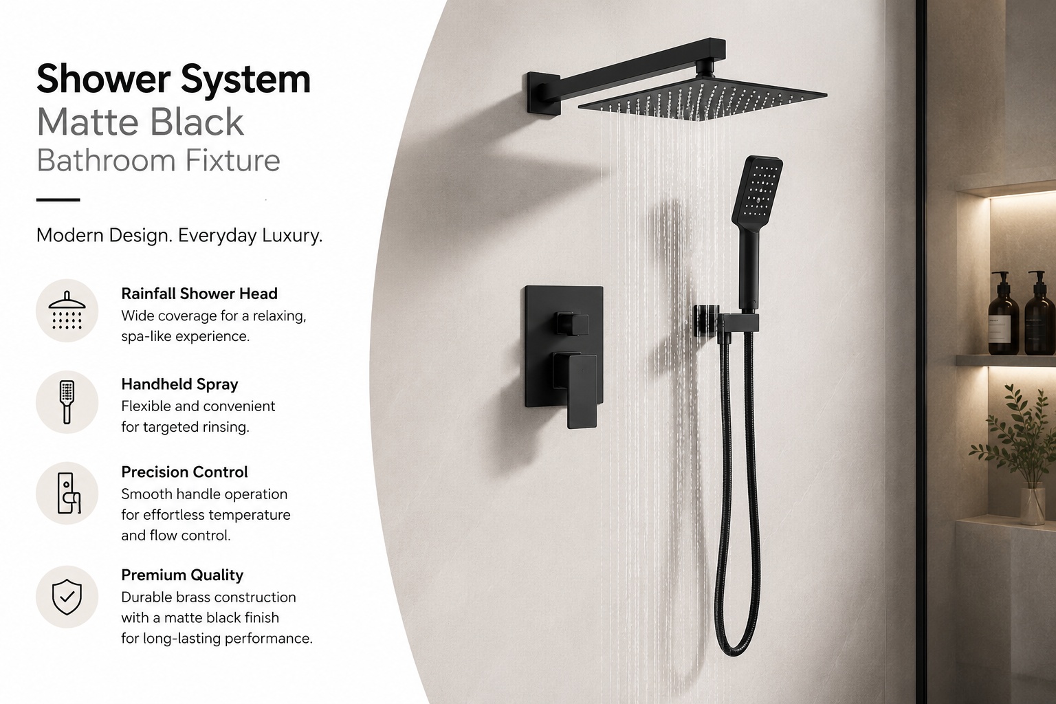 shower system matte black bathroom fixture
