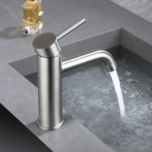 faucet brushed nickel single handle for bathroom