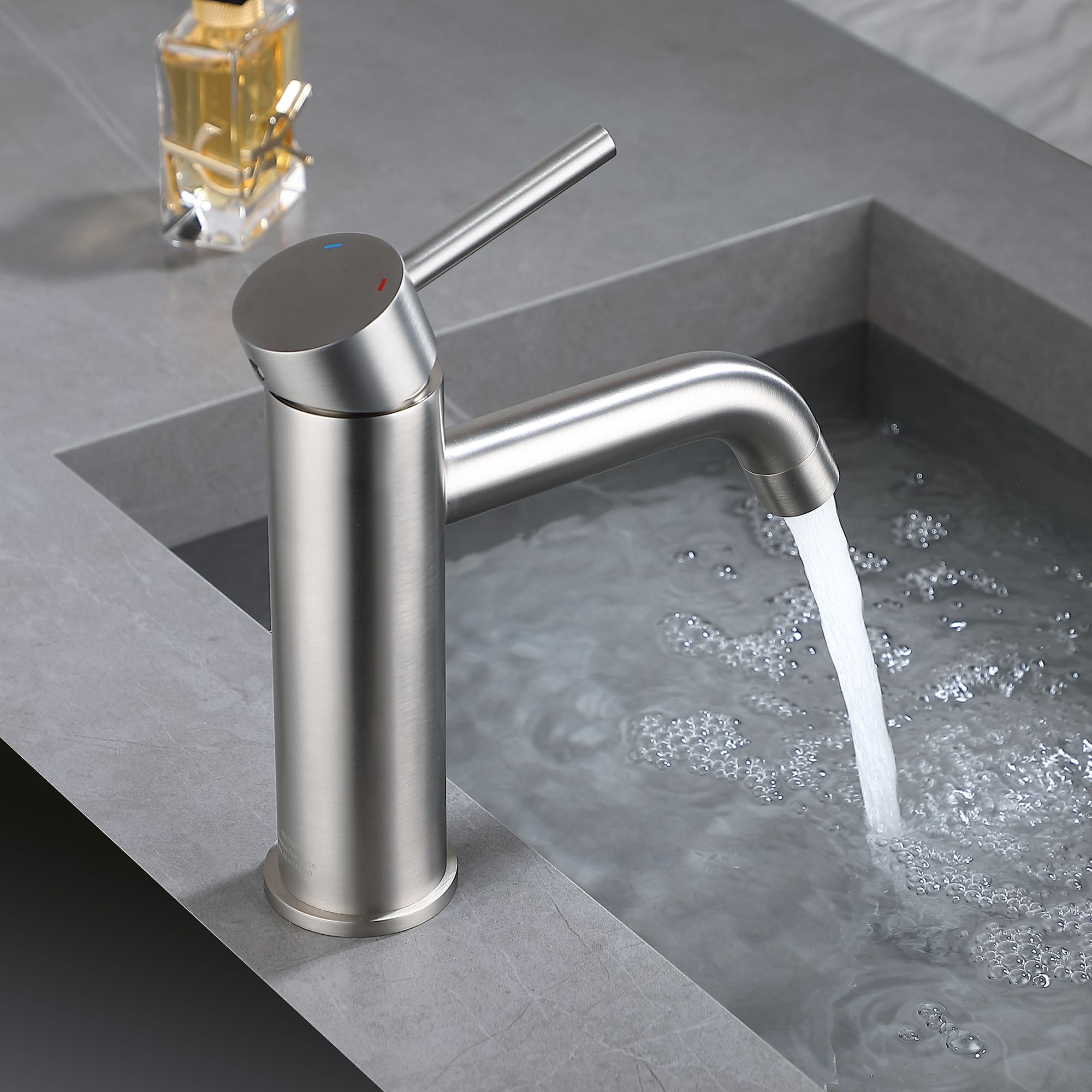 faucet brushed nickel single handle for bathroom