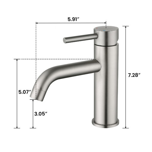 faucet brushed nickel single handle for bathroom