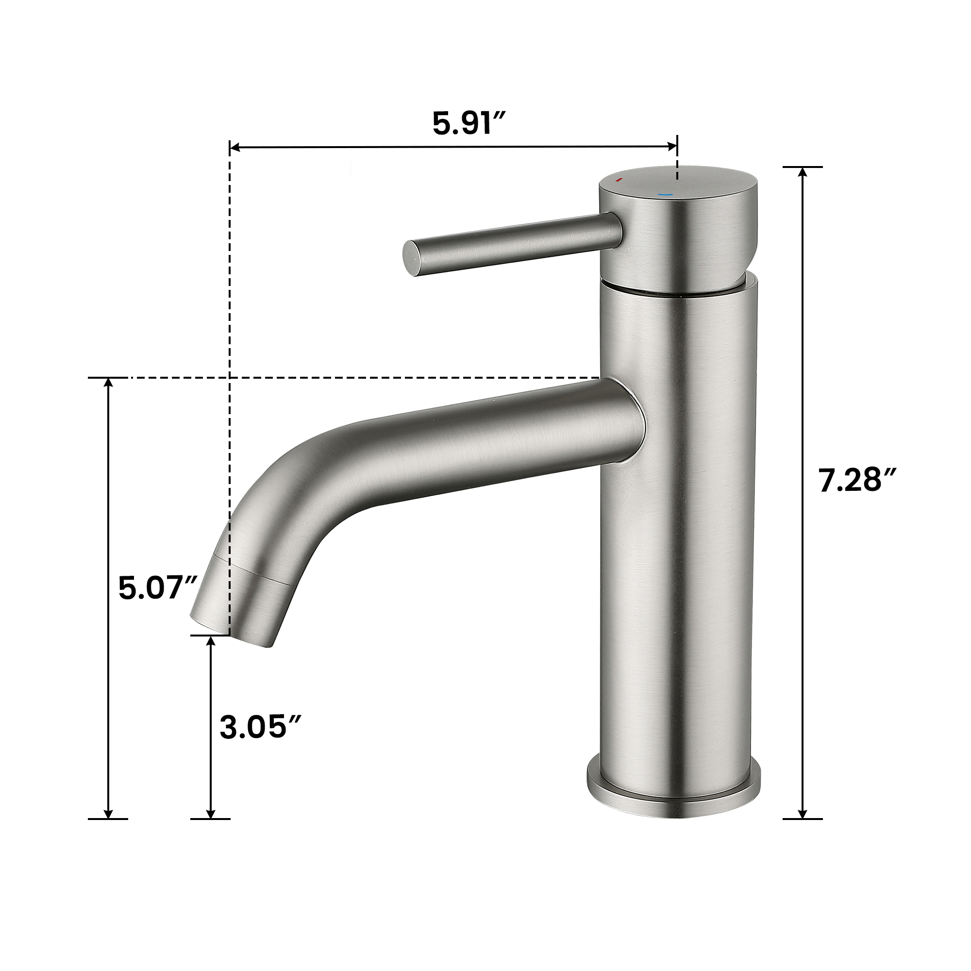 faucet brushed nickel single handle for bathroom
