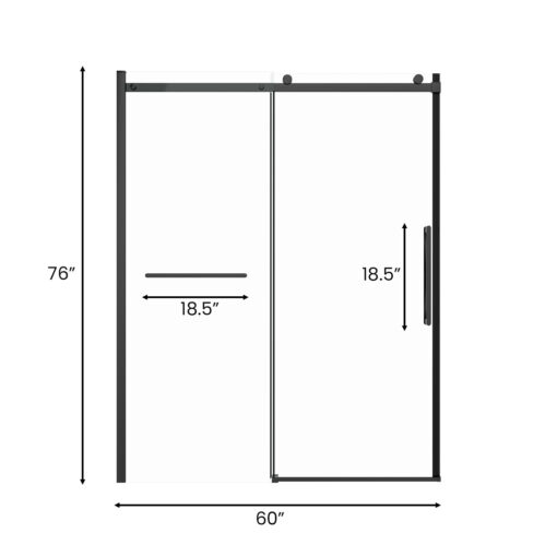 rm tb 60 x 76 black shower door