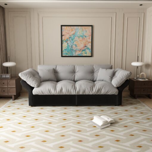 3 in 1 convertible sleeper tufted sofa