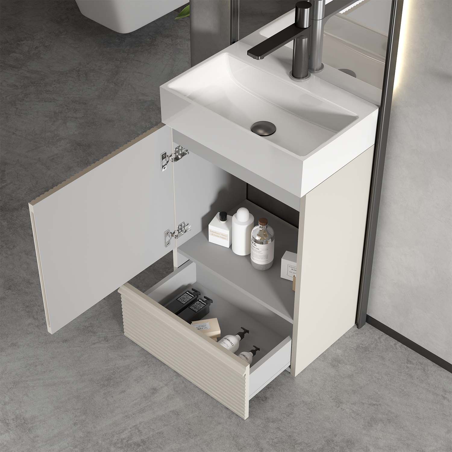 gada 20" cashmere grey bathroom vanity with sink