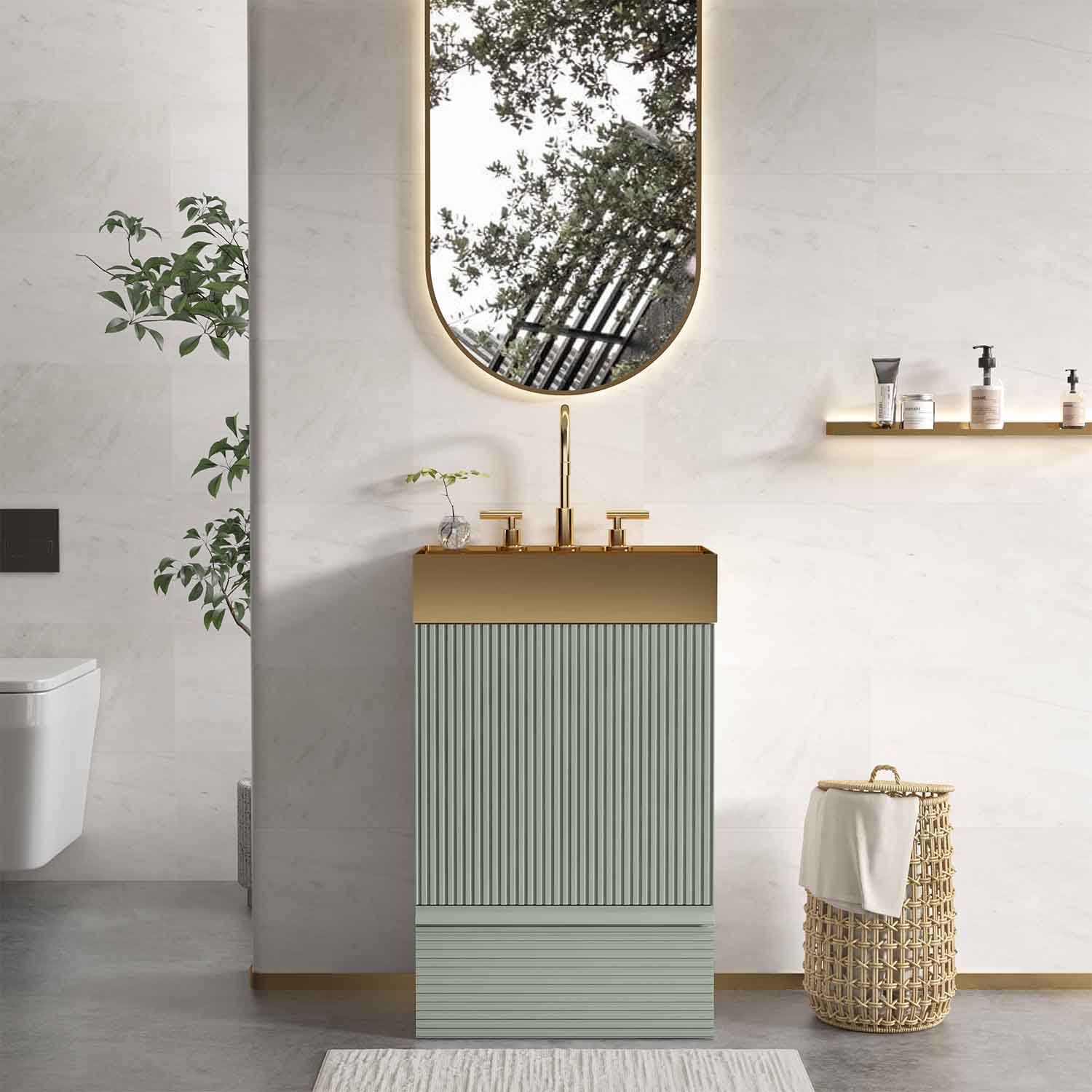 gada pro 20" light green bathroom vanity with sink