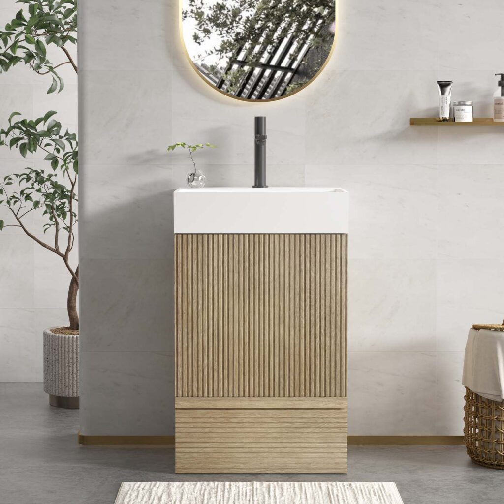 gada 20" oak bathroom vanity with sink