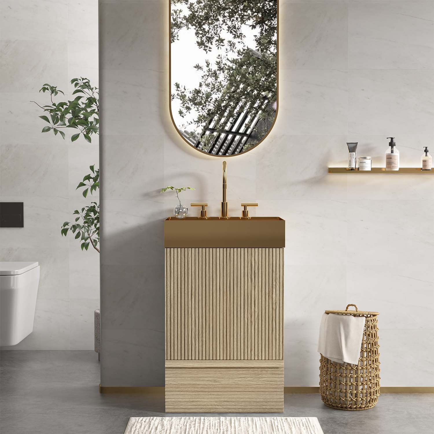 gada pro 20" oak bathroom vanity with sink