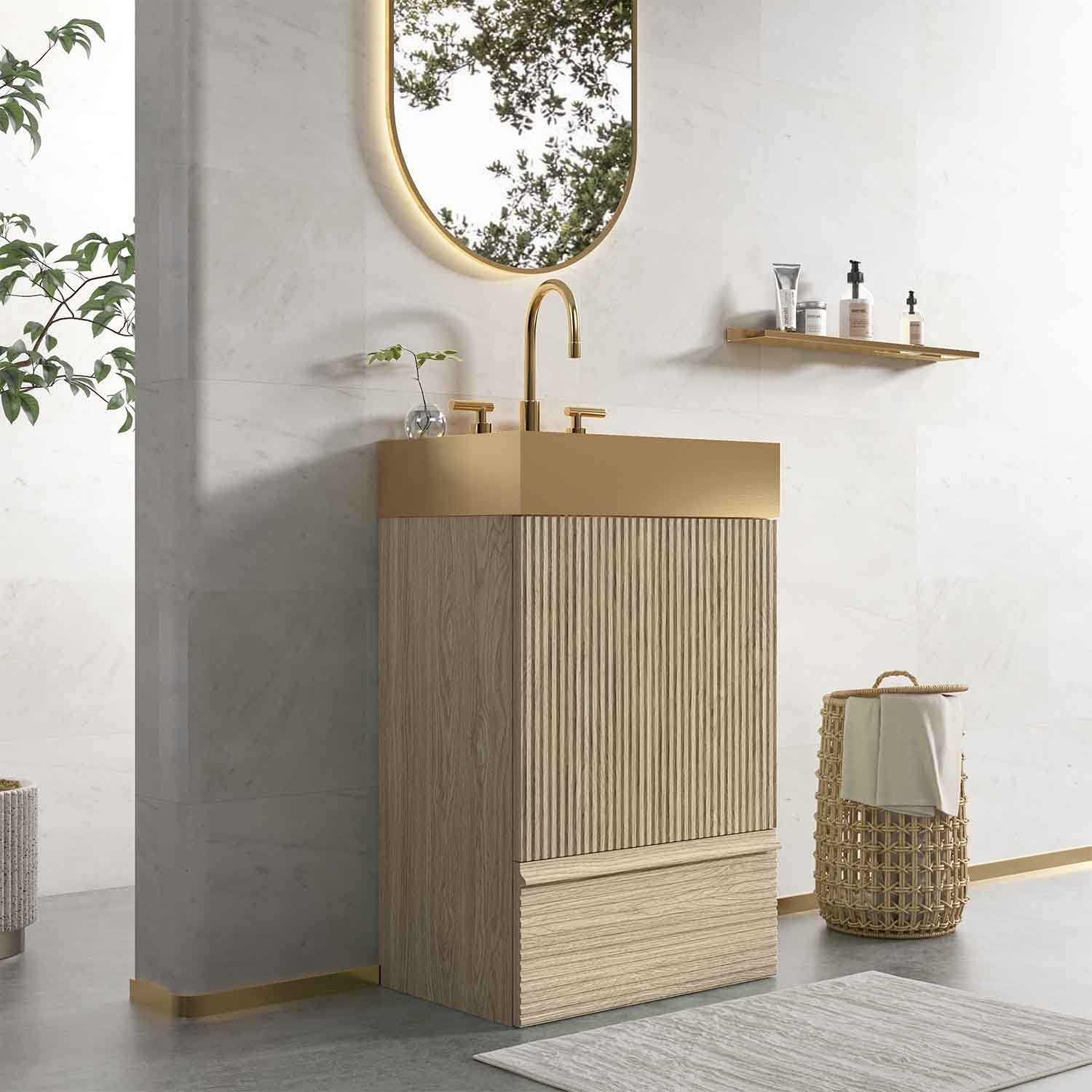 gada pro 20" oak bathroom vanity with sink