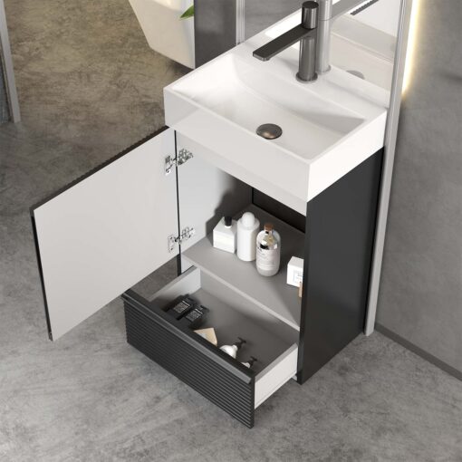 gada 20" black bathroom vanity with sink