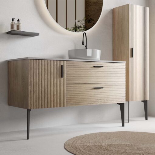 emilia 48" natural oak bathroom vanity with sink
