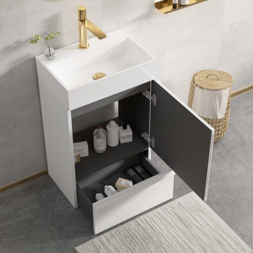 gada 20" velvet white bathroom vanity with sink