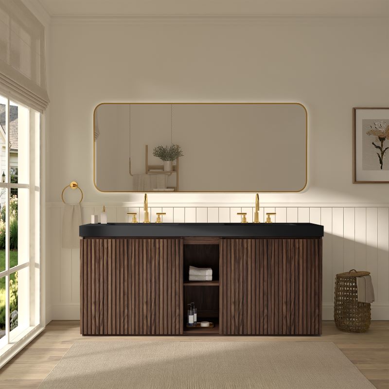 galan 72" winston walnut bathroom vanity