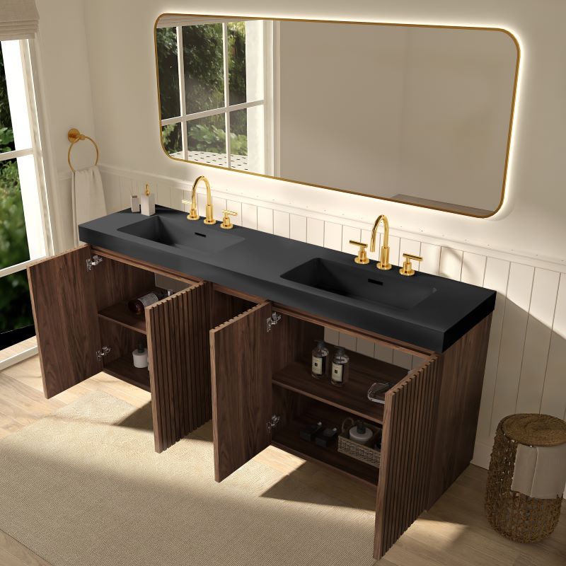 galan 72" winston walnut bathroom vanity