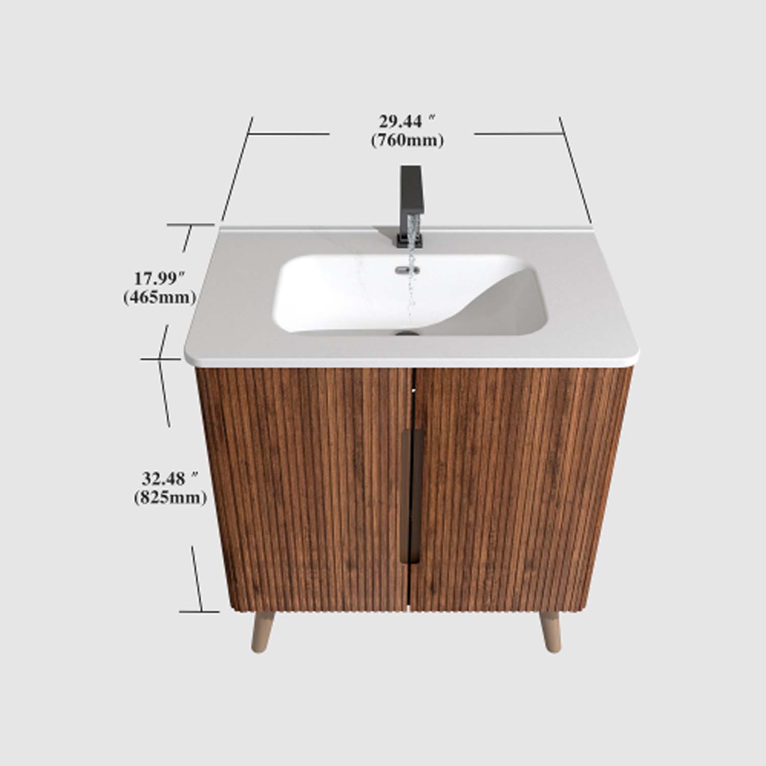 etna 30" walnut bathroom vanity with sink