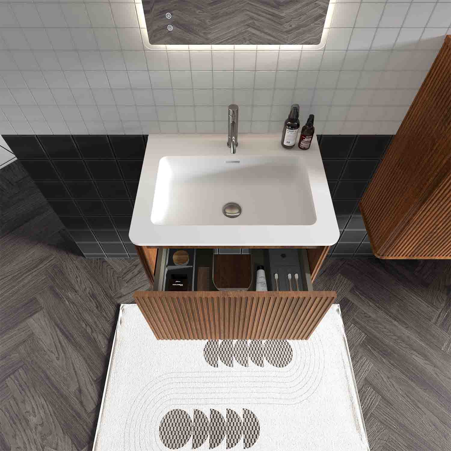 etna 24" walnut bathroom vanity with sink