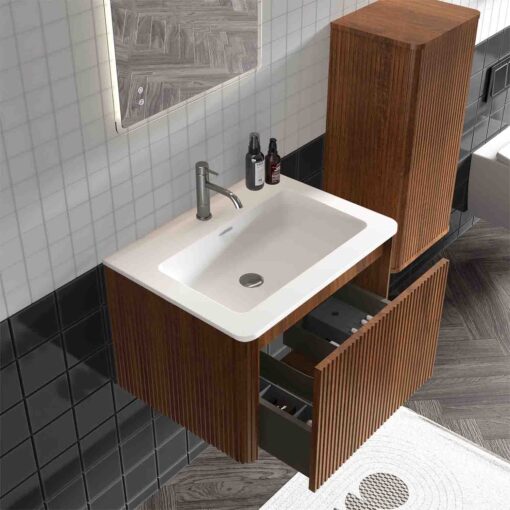 etna 24" walnut bathroom vanity with sink