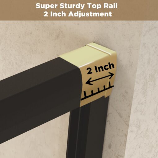 black framed double sliding shower door