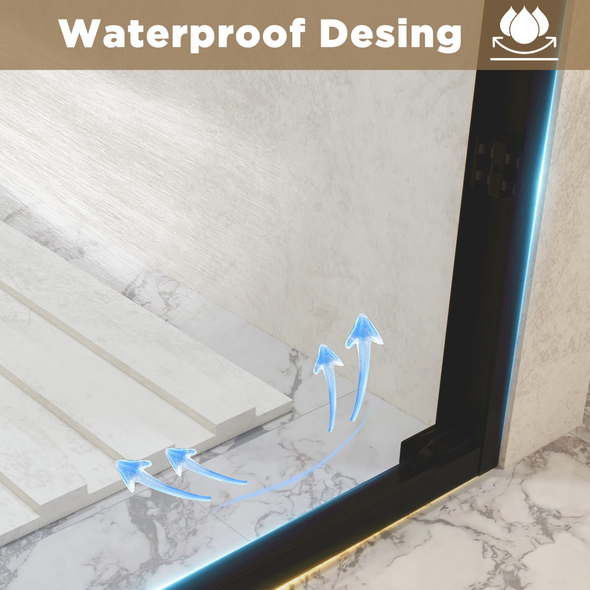 black framed double sliding shower door
