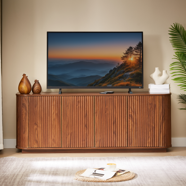 walnut sideboard storage cabinet tv cabinet