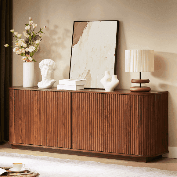 walnut sideboard storage cabinet tv cabinet