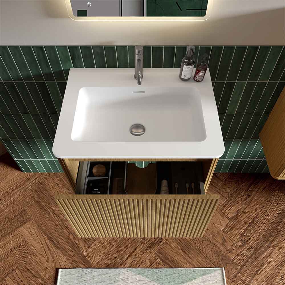 etna 36" oak bathroom vanity with white sink