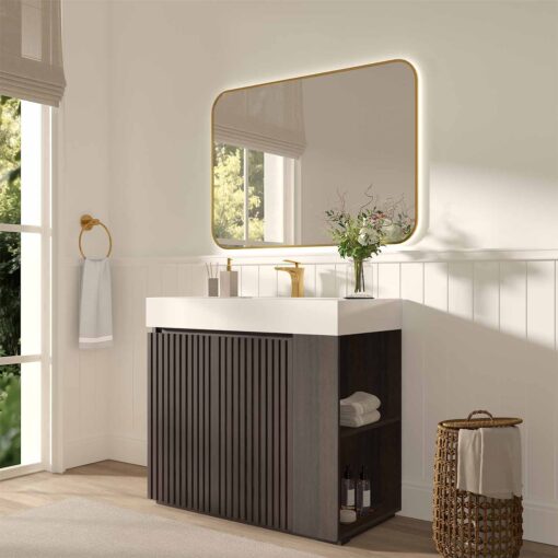 galan 36" smoked bathroom vanity