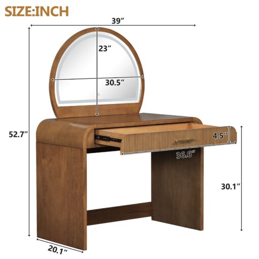 dresser with touch screen lighted mirror