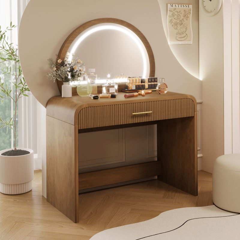 dresser with touch screen lighted mirror